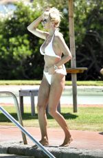 VICTORIA SILVSTEDT in a White Bikini at a Pool in Porto Cervo 08/20/2020