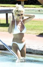 VICTORIA SILVSTEDT in a White Bikini at a Pool in Porto Cervo 08/20/2020