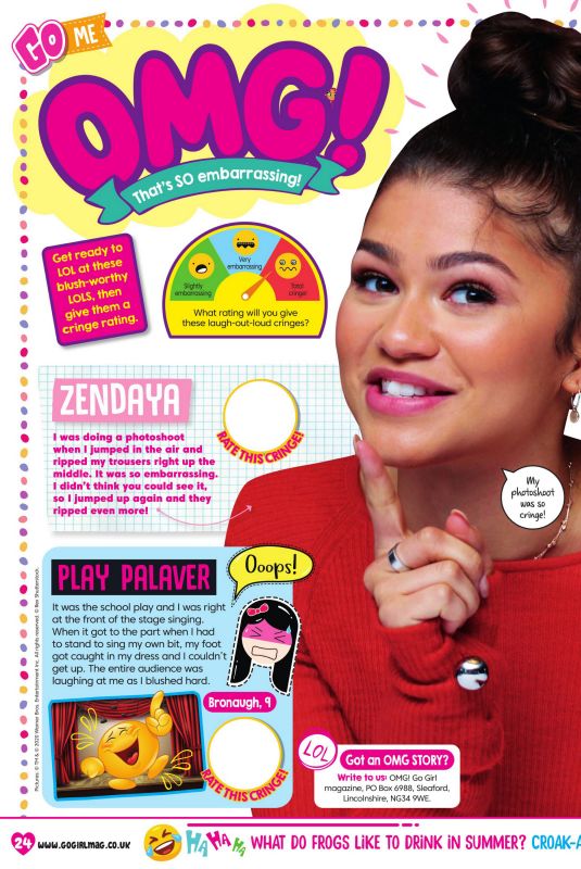 ZENDAYA in Go Girl Magazine, August 2020