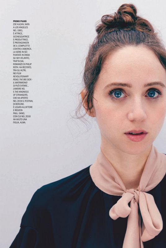 ZOE KAZAN in Marie Claire Magazine, Italy August 2020