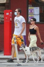 ZOE KRAVITZ and Karl Glusman Out with Their Dog in New York 08/27/2020