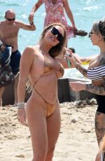AISLEYNE HORGAN WALLACE in a Golden Bikini at a Beach in Bournemouth 09/07/2020