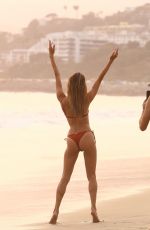 ALESSANDRA AMBROSIO in a Red Bikini on Labour Day at a Beach in Malibu 09/07/2020