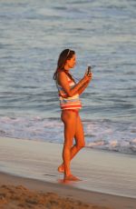ALESSANDRA AMBROSIO in Bikini Bottoms at a Beach in Malibu 09/23/2020
