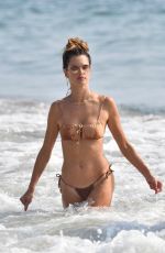 ALESSANDRA AMBROSIO in Bikini Out on the Beach in Santa Monica 09/26/2020
