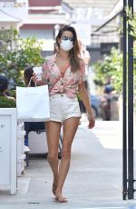 ALESSANDRA AMBROSIO in Shorts Out Shopping in Santa Monica 09/26/2020