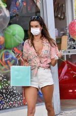 ALESSANDRA AMBROSIO in Shorts Out Shopping in Santa Monica 09/26/2020