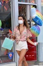 ALESSANDRA AMBROSIO in Shorts Out Shopping in Santa Monica 09/26/2020