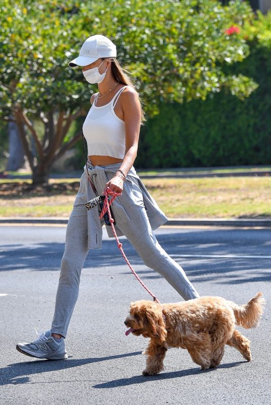 ALESSANDRA AMBROSIO Out with Her Dog in Los Angeles 09/03/2020
