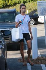 ALESSANDRA AMBROSIO Picks Up Lunch at Brentwood Country Mart 09/25/2020