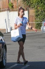 ALESSANDRA AMBROSIO Picks Up Lunch at Brentwood Country Mart 09/25/2020