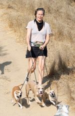 ALICIA SILVERSTONE Out Hiking with Her Dogs in Los Angeles 09/26/2020