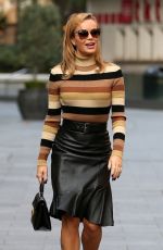 AMANDA HOLDEN in a Leather Skirt Arrives at Global Radio in London 09/25/2020