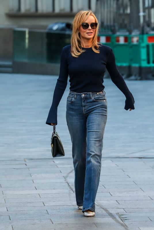 AMANDA HOLDEN in Denim Arrives at Heart Radio in London 09/28/2020 