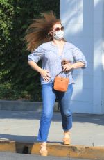 AMY ADAMS in Denim Leaves a Hair Salon in Beverly Hills 09/04/20