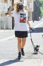 ASHLEY BENSON Out with Her Dog in Los Angeles 09/29/2020