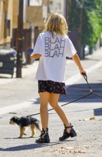 ASHLEY BENSON Out with Her Dog in Los Angeles 09/29/2020