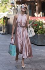ASHLEY ROBERTS in a Long Shiny Dress Out in London 09/14/2020