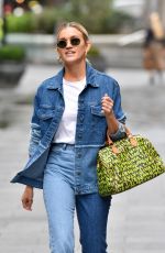 ASHLEY ROBERTS in Double Denim Leaves Global Studios in London 09/30/2020