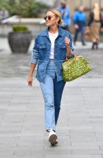 ASHLEY ROBERTS in Double Denim Leaves Global Studios in London 09/30/2020