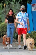AUBREY PLAZA and Jeff Baena Out with Their Dogs in Los Angeles 08/27/2020