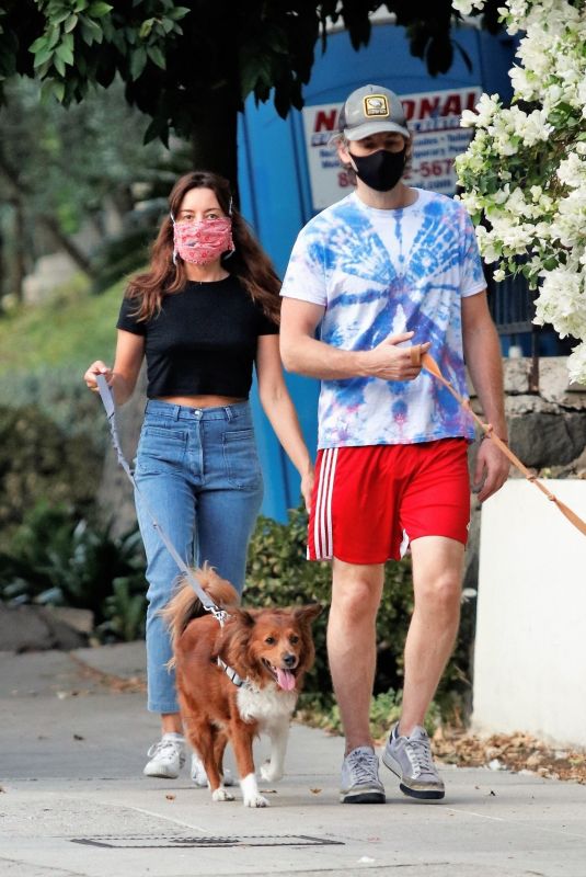 AUBREY PLAZA and Jeff Baena Out with Their Dogs in Los Angeles 08/27/2020