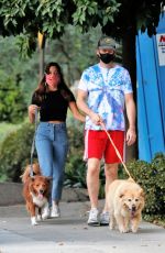 AUBREY PLAZA and Jeff Baena Out with Their Dogs in Los Angeles 08/27/2020