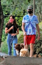 AUBREY PLAZA and Jeff Baena Out with Their Dogs in Los Angeles 08/27/2020