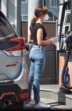 AUBREY PLAZA in Denim at a Gas Station in Los Angeles 09/20/2020