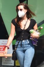 AUBREY PLAZA in Denim at a Gas Station in Los Angeles 09/20/2020