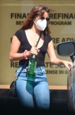 AUBREY PLAZA in Denim at a Gas Station in Los Angeles 09/20/2020
