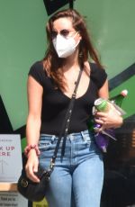 AUBREY PLAZA in Denim at a Gas Station in Los Angeles 09/20/2020