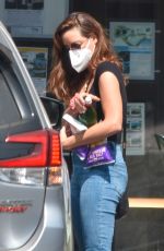 AUBREY PLAZA in Denim at a Gas Station in Los Angeles 09/20/2020