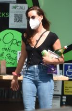 AUBREY PLAZA in Denim at a Gas Station in Los Angeles 09/20/2020