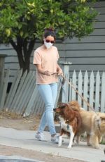 AUBREY PLAZA Out with Her Dogs in Los Angeles 09/29/2020