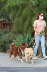 AUBREY PLAZA Out with Her Dogs in Los Angeles 09/29/2020