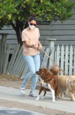 AUBREY PLAZA Out with Her Dogs in Los Angeles 09/29/2020