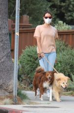 AUBREY PLAZA Out with Her Dogs in Los Angeles 09/29/2020