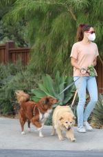AUBREY PLAZA Out with Her Dogs in Los Angeles 09/29/2020