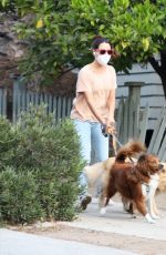 AUBREY PLAZA Out with Her Dogs in Los Angeles 09/29/2020