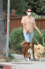 AUBREY PLAZA Out with Her Dogs in Los Angeles 09/29/2020