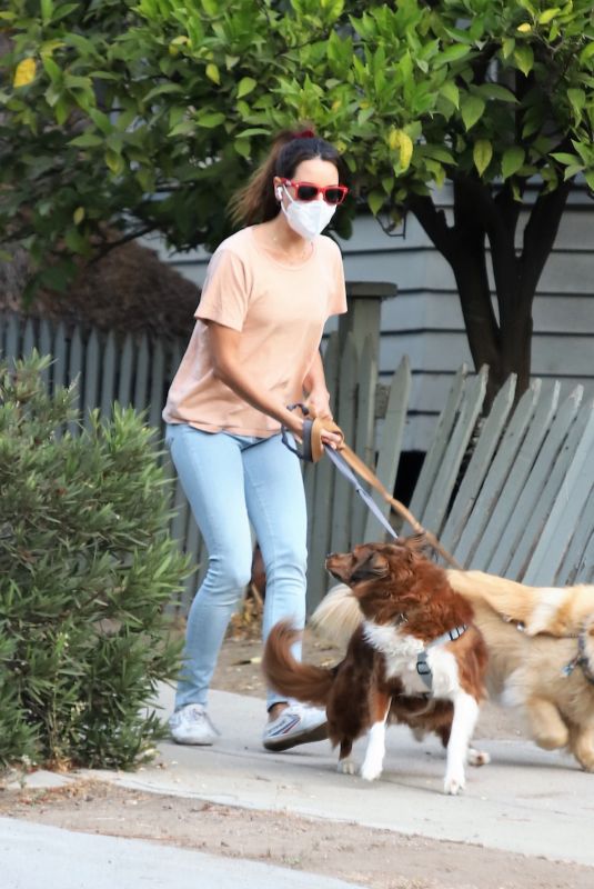 AUBREY PLAZA Out with Her Dogs in Los Angeles 09/29/2020