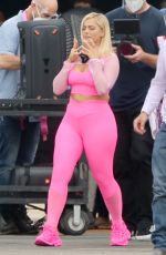 BEBE REXHA on the Set of JBL Headgear in Los Angeles 09/28/2020