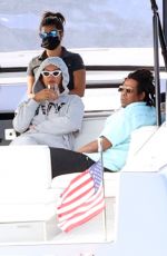 BEYONCE and her husband Jjay Z at a Boat Ride in The Hamptons 09/14/2020