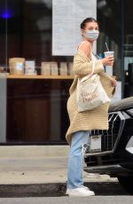 CAMILA MORRONE in Ripped Denim Out with Her Dog in Los Angeles 09/11/2020