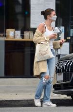 CAMILA MORRONE in Ripped Denim Out with Her Dog in Los Angeles 09/11/2020