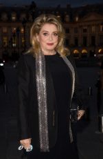 CATHERINE DENEUVE Arrives at Louis Vuitton Stellar Jewelry Launch in Paris 09/28/2020