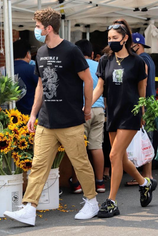 CHANTEL JEFFRIES and Drew Taggert at Farmers Market in Los Angeles 09/13/2020