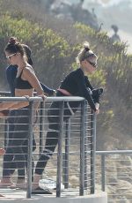 CHARLOTTE MCKINNEY Doing Yoga with Friends at a Beach in Malibu 09/23/2020