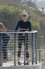 CHARLOTTE MCKINNEY Doing Yoga with Friends at a Beach in Malibu 09/23/2020